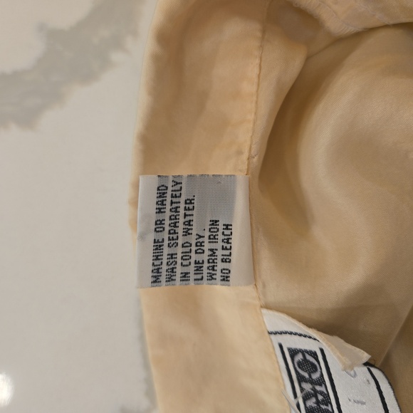 Vintage 100% Silk Short Sleeve Japenese Button Down Shirt Womens Medium Cream - Picture 7 of 9